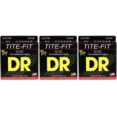 DR Strings JZ-12 Tite-Fit Compression Wound Electric Guitar Strings - .012-.052 Jazz (3-Pack)