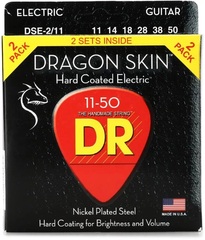 DR Strings DSE-2/11 Dragon Skin K3 Coated Electric Guitar Strings - .011-.050 Heavy 2-pack