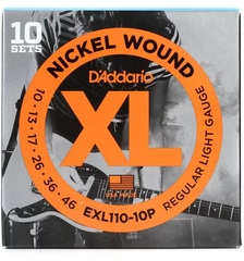 D'Addario EXL110 XL Nickel Wound Electric Guitar Strings - .010-.046 Regular Light (10-pack)