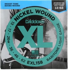 D'Addario EXL158 XL Nickel Wound Electric Baritone Guitar Strings - .013-.062 Light