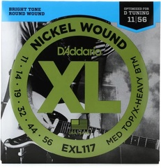 D'Addario EXL117 XL Nickel Wound Electric Guitar Strings - .011-.056 Medium Top/Extra-Heavy Bottom