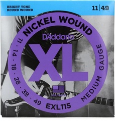 D'Addario EXL115 XL Nickel Wound Electric Guitar Strings - .011-.049 Medium/Blues-Jazz Rock