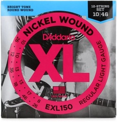 D'Addario EXL150 XL Nickel Wound Electric Guitar Strings - .010-.046 Regular Light 12-string