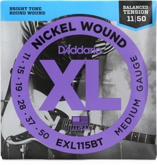 D'Addario EXL115BT XL Nickel Wound Medium Electric Guitar Strings - .011-.050 Balanced Tension Medium