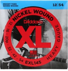D'Addario EXL145 XL Nickel Wound Electric Guitar Strings - .012-.054 Heavy Plain 3rd