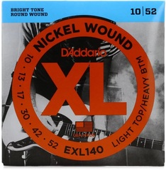 D'Addario EXL140 XL Nickel Wound Electric Guitar Strings - .010-.052 Light Top/Heavy Bottom