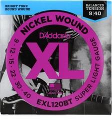 D'Addario EXL120BT XL Nickel Wound Electric Guitar Strings - .009-.040 Balanced Tension Super Light