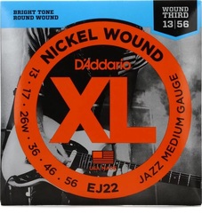 D'Addario EJ22 XL Nickel Wound Electric Guitar Strings - .013-.056 Jazz Medium Wound 3rd