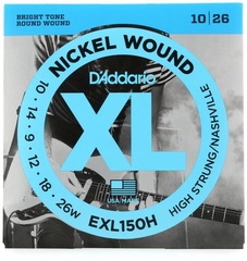 D'Addario EXL150H XL Nickel Wound Electric Guitar Strings - .010-.026 High-strung/Nashville Tuning