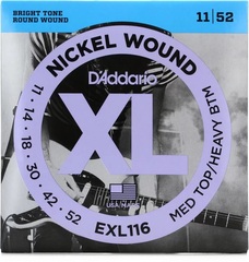 D'Addario EXL116 XL Nickel Wound Electric Guitar Strings - .011-.052 Medium Top/Heavy Bottom