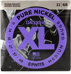 D'Addario EPN115 Pure Nickel Electric Guitar Strings - .011-.048 Medium
