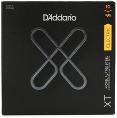 D'Addario XTE1059 XT Nickel Plated Steel Electric Guitar Strings - .010-.059 Regular Light 7-string