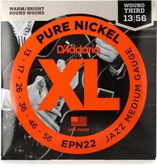 D'Addario EPN22 Pure Nickel Electric Guitar Strings - .013-.056 Jazz Medium
