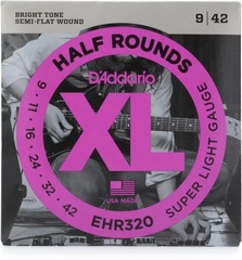 D'Addario EHR320 XL Half Rounds Electric Guitar Strings - .009-.042 Super Light