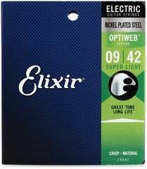 Elixir Strings 19002 Optiweb Electric Guitar Strings -.009-.042 Super Light