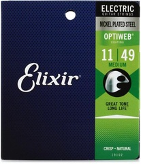Elixir Strings 19102 Optiweb Electric Guitar Strings - .011-.049 Medium