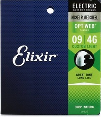 Elixir Strings 19027 Optiweb Electric Guitar Strings - .009-.046 Custom Light