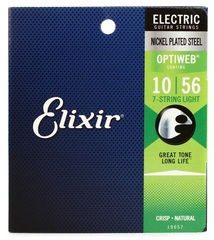 Elixir Strings 19057 Optiweb Electric Guitar Strings - .010-.056 Light 7-string