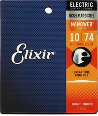 Elixir Strings 12062 Nanoweb Electric Guitar Strings - .010-.074 Light 8-string