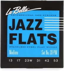 La Bella 20PM Jazz Flats Stainless Steel Flatwound Electric Guitar Strings - Medium