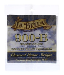 La Bella 900B Elite Black Nylon Polished Golden Alloy Classical Guitar Strings - Medium Tension