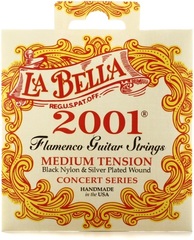 La Bella 2001 Black Nylon & Silver-Plated Flamenco Guitar Strings - Medium Tension