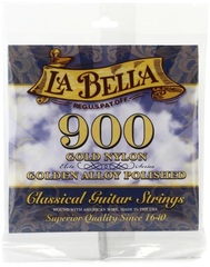 La Bella 900 Golden Nylon & Polished Golden Alloy Classical Guitar Strings - Medium Tension
