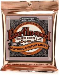 Ernie Ball 2152 Earthwood Phosphor Bronze Acoustic Guitar Strings - .010-.048 Custom Light 12-string