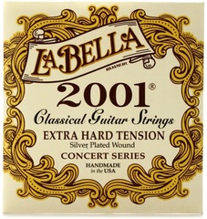 La Bella 2001 Silver-Plated Wound Classical Guitar Strings - Extra Hard Tension