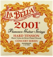 La Bella 2001 Black Nylon & Silver-plated Wound Flamenco Guitar Strings - Hard Tension