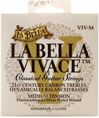La Bella VIV-M Vivace Fluorcarbon Classical Guitar Strings - Medium Tension