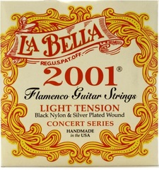 La Bella 2001 Black Nylon & Silver-Plated Flamenco Guitar Strings - Light Tension