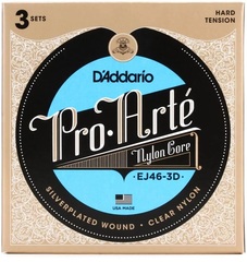 D'Addario EJ46-3D Pro-Arte Classical Guitar Strings - Hard Tension 3-pack