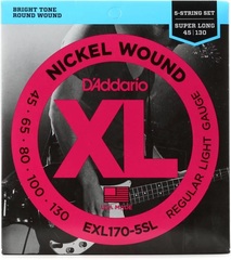 D'Addario EXL170-5 Nickel Wound Bass Guitar Strings - .045-.130 Regular Light Super Long Scale 5-string