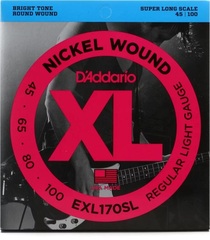 D'Addario EXL170SL Nickel Wound Bass Guitar Strings - .045-.100 Regular Light Super Long Scale