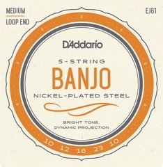 D'Addario EJ61 Nickel Wound Banjo Strings - .010-.023 Medium 5-string