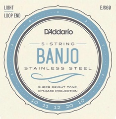 D'Addario EJS60 Stainless Steel Banjo Strings - .010-.020 Light 5-string