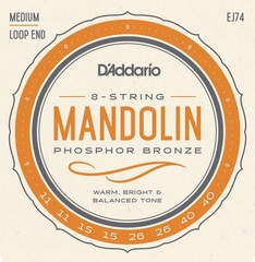 D'Addario EJ74 Phosphor Bronze Loop End Mandolin Strings - .011-.040 Medium