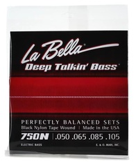 La Bella 750N Deep Talkin' Bass Black Nylon Tapewound Bass Guitar Strings - .050-.105 Light