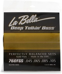 La Bella 760FGS Deep Talkin' Bass Gold Flats Electric Bass Guitar Strings - .045-.105 4-string