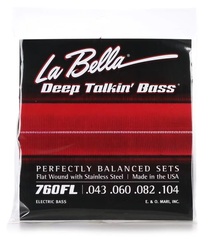 La Bella 760FL Deep Talkin' Bass Flatwound Bass Guitar Strings - .043-.104 Light