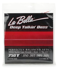 La Bella 750T Deep Talkin' White Nylon Tapewound Bass Guitar Strings - .050-.105 Light