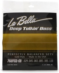 La Bella Deep Talkin' Bass Gold Flats Electric Bass Strings - 6-string