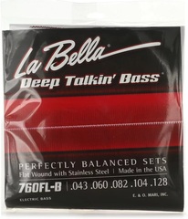 La Bella 760FL-B Deep Talkin' Bass Flatwound Bass Guitar Strings - .043-.128 Light 5-string