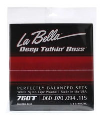 La Bella 760T Deep Talkin' Bass White Nylon Tapewound Bass Guitar Strings - .060-.115 Standard