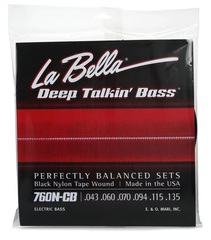 La Bella 760N-CB Deep Talkin' Bass Black Nylon Tapewound Bass Guitar Strings - .043-.135 Standard 6-string