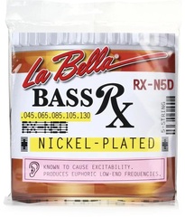 La Bella RX-N5D Rx Nickel Roundwound Bass Guitar Strings - .045-.130 Long Scale 5-string