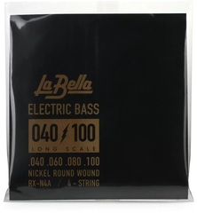 La Bella RX-N4A Rx Nickel Roundwound Bass Guitar Strings - .040-.100 Long Scale 4-string