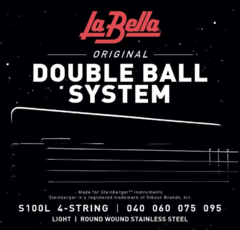 La Bella S100L Double Ball Roundwound Bass Guitar Strings - .040-.095 Light