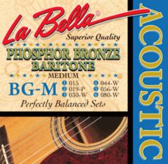 La Bella BG-M Phosphor Bronze Acoustic Baritone Strings - .015-.080 Medium